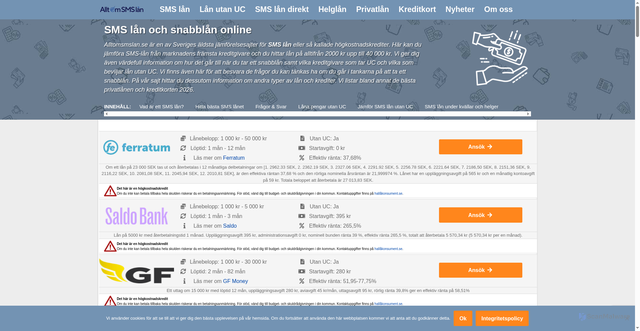 Security scan screenshot of https://alltomsmslan.se