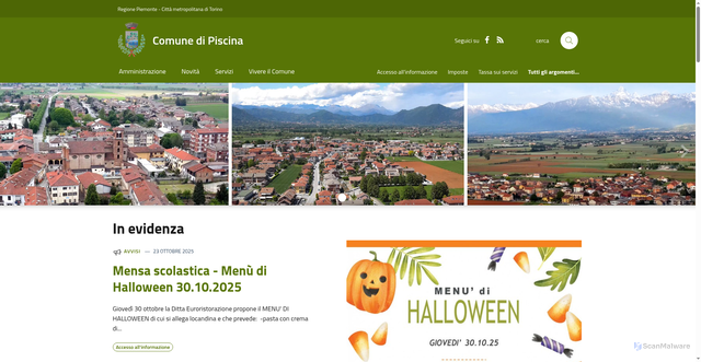Security scan screenshot of https://www.comune.piscina.to.it/it-it/home
