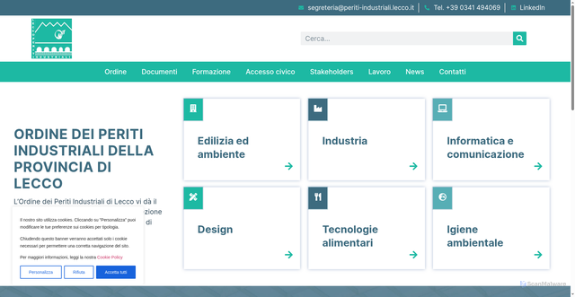 Security scan screenshot of https://www.periti-industriali.lecco.it/