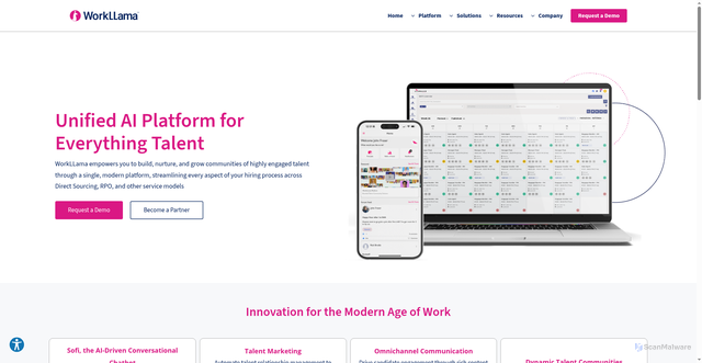 Security scan screenshot of https://workllama.com