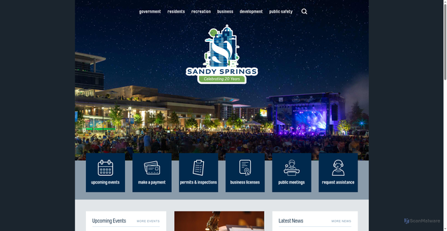 Security scan screenshot of https://www.sandyspringsga.gov/