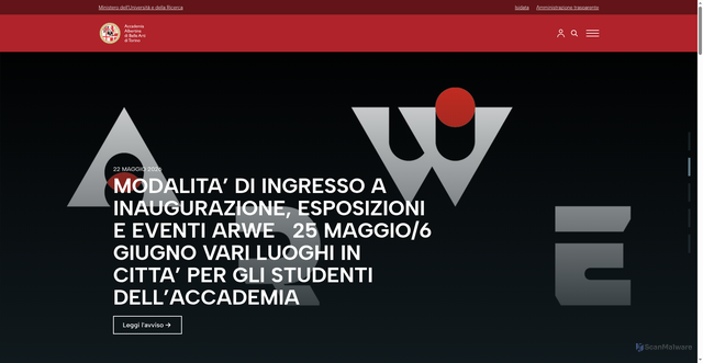 Security scan screenshot of https://www.albertina.academy
