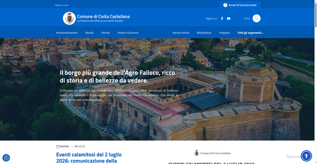 Security scan screenshot of https://www.comune.civitacastellana.vt.it
