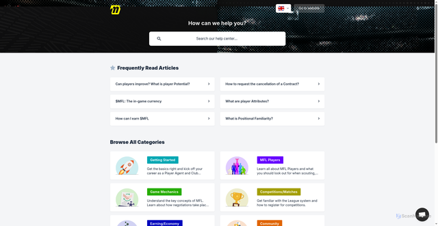 Security scan screenshot of https://help.playmfl.com/en/