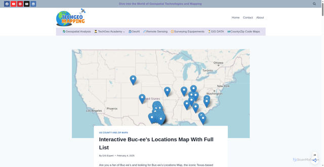 Security scan screenshot of https://techgeo.org/buc-ees-locations-map/
