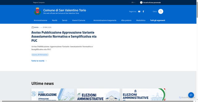 Security scan screenshot of https://www.comune.sanvalentinotorio.sa.it