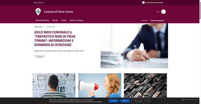 Security scan screenshot of https://www.comune.pievetorina.mc.it
