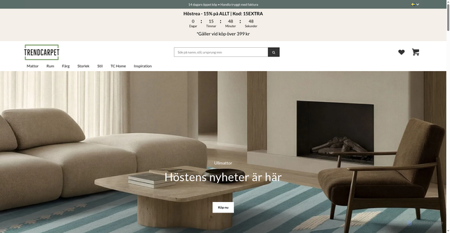 Security scan screenshot of https://trendcarpet.se