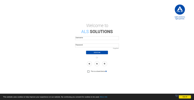 Security scan screenshot of https://alsolutionsv2.alsglobal.com