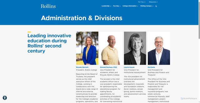 Security scan screenshot of https://rollins-edu-website-ssg.pages.dev/about-rollins/administration/