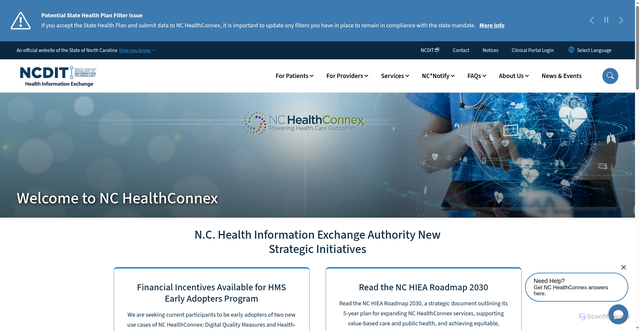 Security scan screenshot of https://hiea.nc.gov/