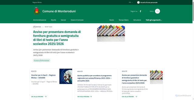 Security scan screenshot of https://comune.monteroduni.is.it/