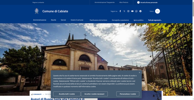 Security scan screenshot of https://www.comune.cabiate.co.it/
