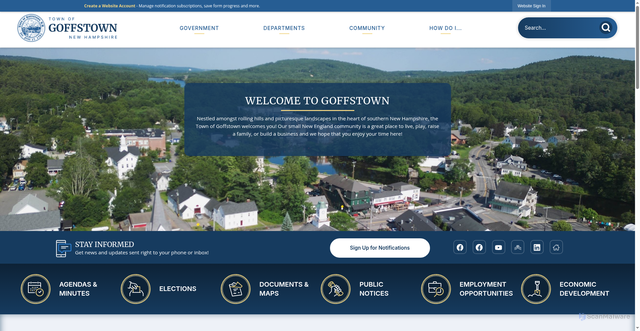Security scan screenshot of https://goffstownnh.gov/