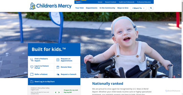 Security scan screenshot of https://www.childrensmercy.org