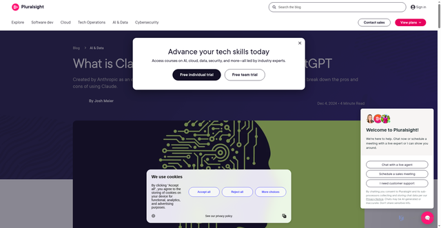 Security scan screenshot of https://www.pluralsight.com/resources/blog/ai-and-data/what-is-claude-ai