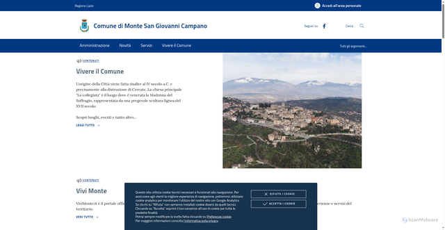 Security scan screenshot of https://www.comune.montesangiovannicampano.fr.it/