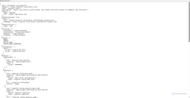 Security scan screenshot of https://exporter-cloud.deiser.com