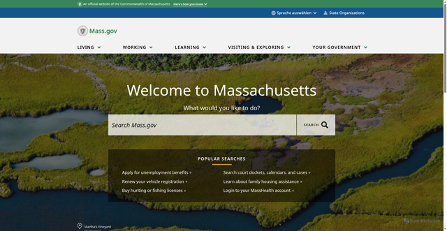 Security scan screenshot of https://www.mass.gov/