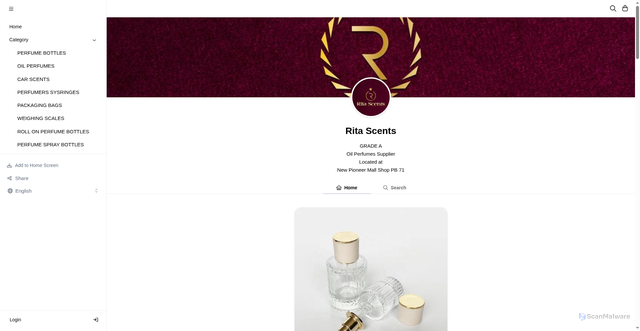 Security scan screenshot of https://ritascents.com/