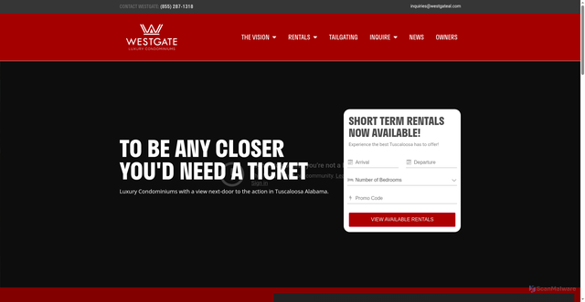 Security scan screenshot of https://westgateal.com/