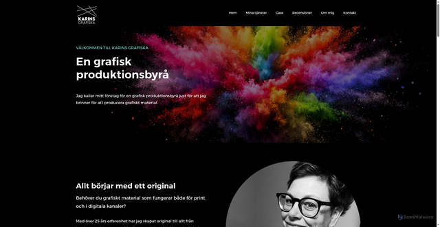 Security scan screenshot of https://karinsgrafiska.se