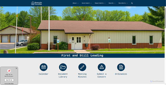 Security scan screenshot of https://montcalmtownship.gov/