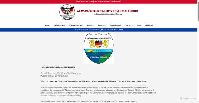 Security scan screenshot of https://orlandogermanclub.com/oktoberfest-press-release/