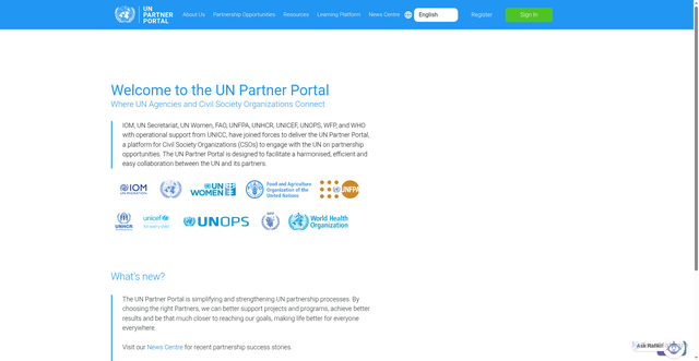 Security scan screenshot of https://www.unpartnerportal.org/