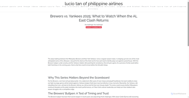 Security scan screenshot of https://urbandailyverse-dpi45pewyddw.edgeone.app/brewers-vs-yankees-2025.html