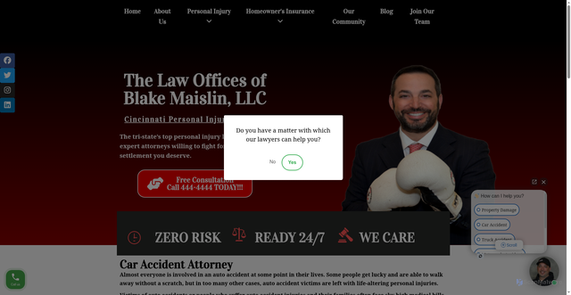 Security scan screenshot of https://cincinnatipersonalinjurylaw.com/carr-accident-attorney/