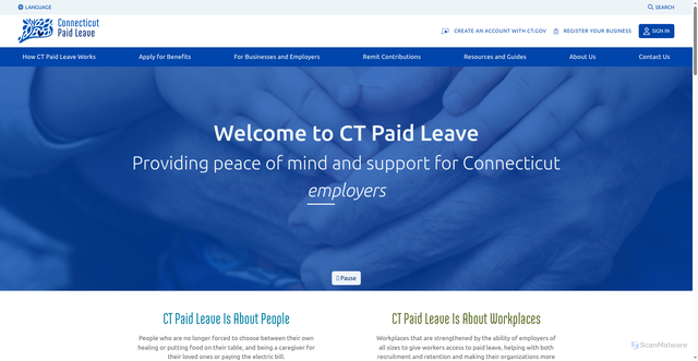 Security scan screenshot of https://ctpaidleave.org