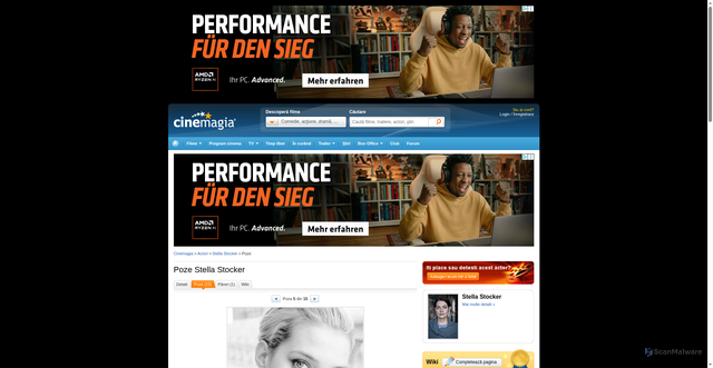 Security scan screenshot of https://www.cinemagia.ro/actori/stella-stocker-511360/poze/2187589/