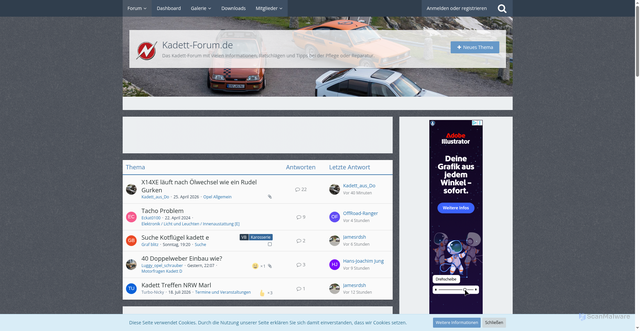 Security scan screenshot of https://kadett-forum.de