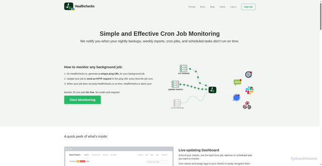 Security scan screenshot of https://healthchecks.io