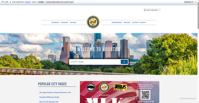 Security scan screenshot of https://houstontx.gov/