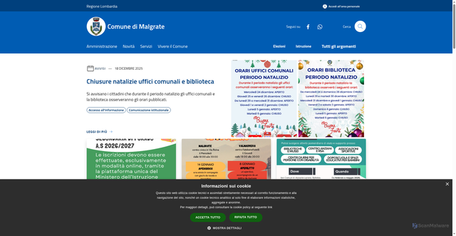 Security scan screenshot of https://www.comune.malgrate.lc.it/it