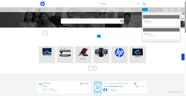 Security scan screenshot of https://h30471.www3.hp.com