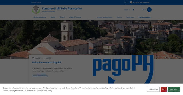 Security scan screenshot of https://www.comune.militellorosmarino.me.it