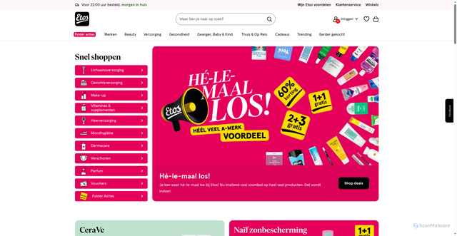 Security scan screenshot of https://www.etos.nl