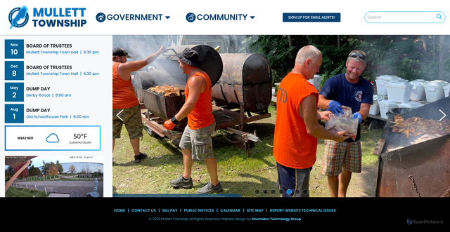 Security scan screenshot of https://mullett-townshipmi.gov/