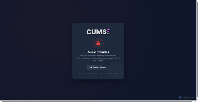 Security scan screenshot of https://cums.net