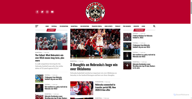 Security scan screenshot of https://huskerbigred.com/
