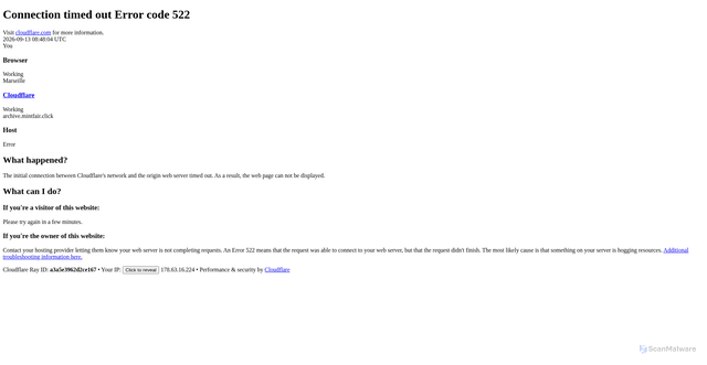 Security scan screenshot of https://archive.mintfair.click
