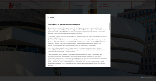 Security scan screenshot of https://www.architetticampobasso.it/