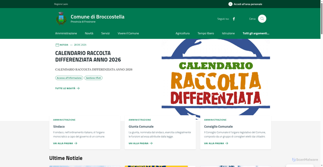 Security scan screenshot of https://comune.broccostella.fr.it/