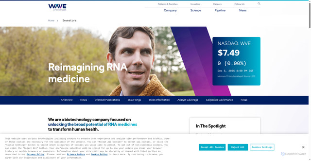 Security scan screenshot of https://ir.wavelifesciences.com/