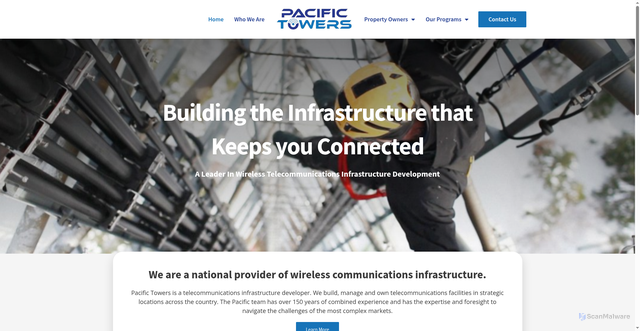 Security scan screenshot of https://pacifictowers.com