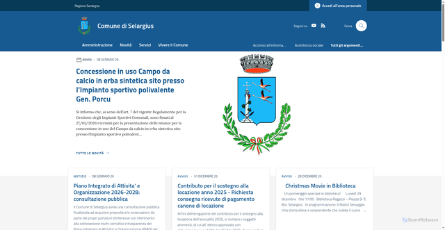 Security scan screenshot of https://www.comune.selargius.ca.it/
