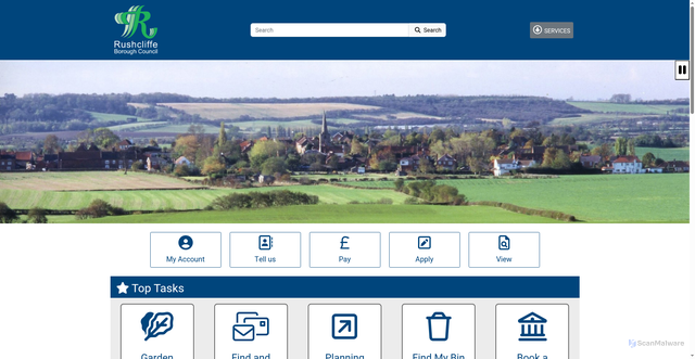 Security scan screenshot of https://www.rushcliffe.gov.uk/